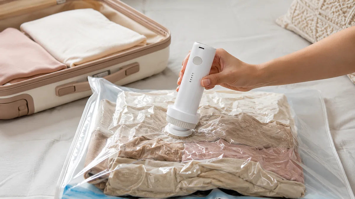 Travel Compression Bag Vacuum Pump optional listing example