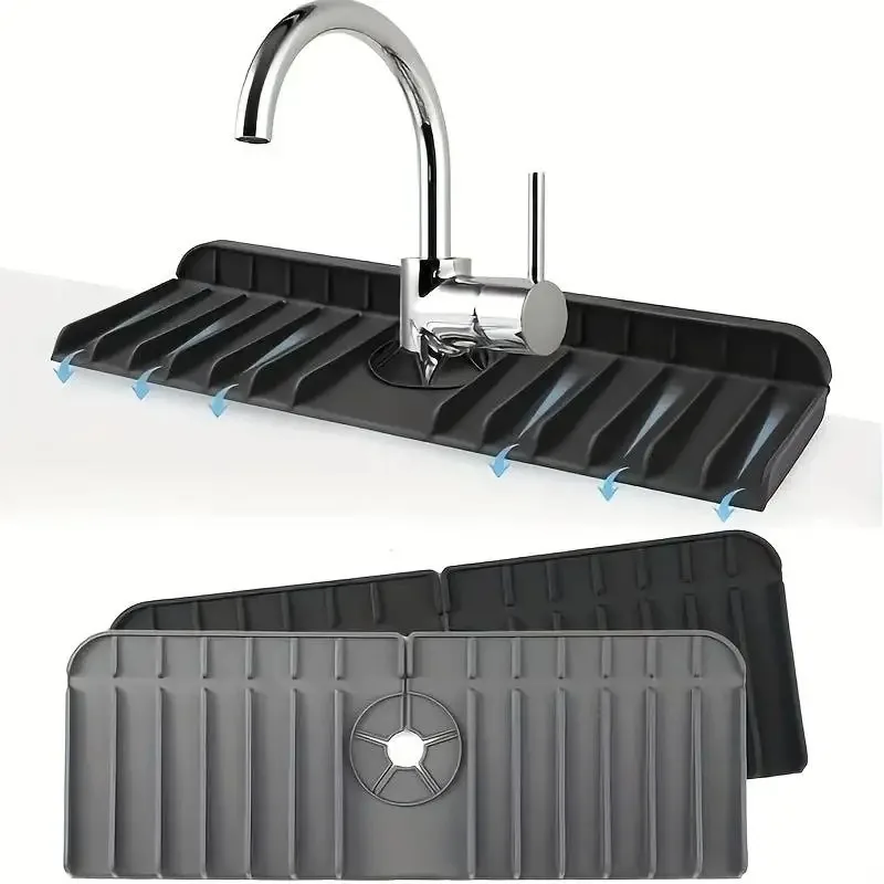 AliExpress silicone faucet mat with ribbed drainage channels