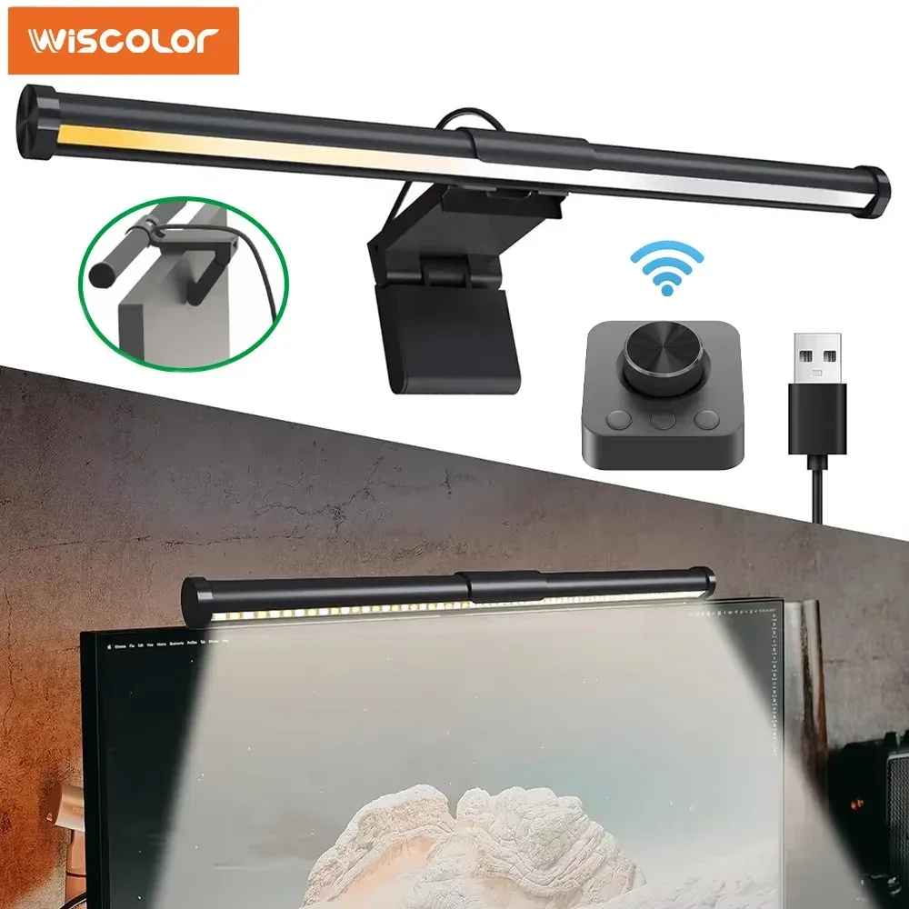 LED Computer Monitor Light Bar with Remote Control Eye-Care Table Lamp Dimmable Screen Light Bar No Glare Home Office Gaming
