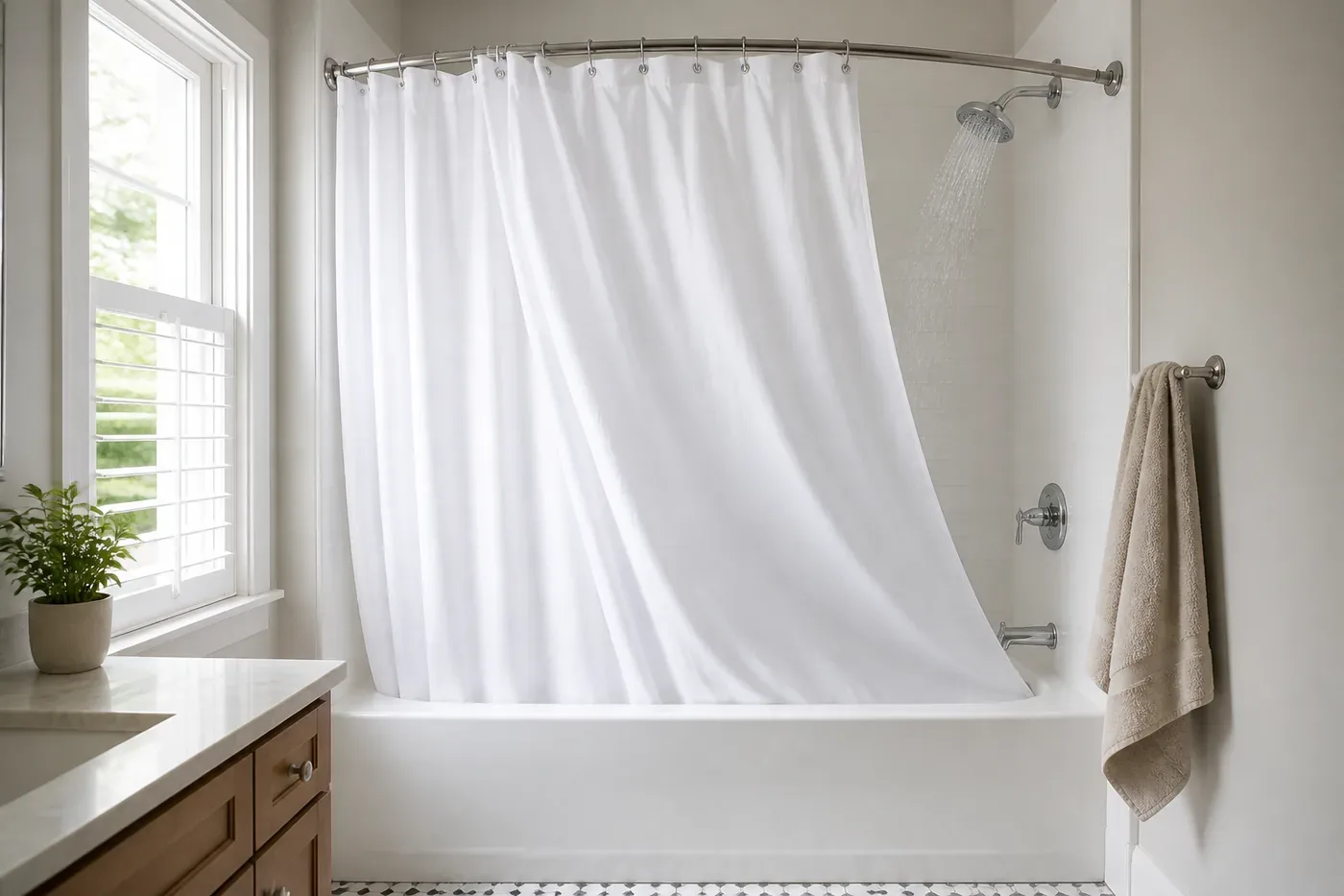 How Do You Stop a Shower Curtain From Blowing Inward?